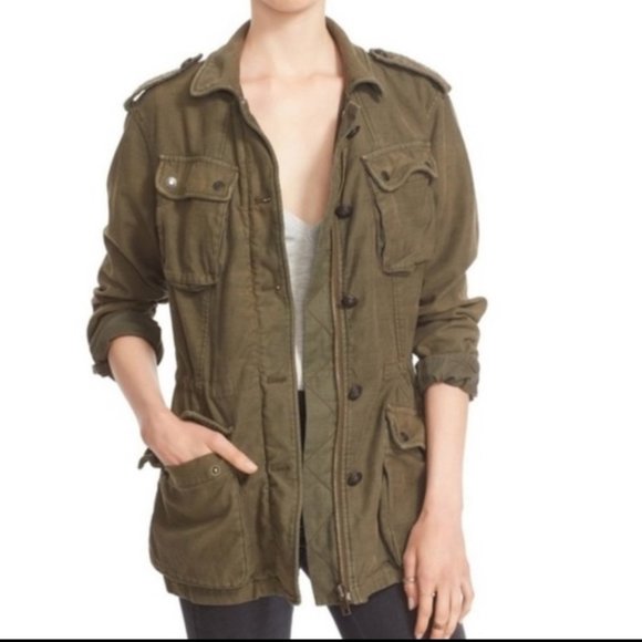 Free People Jackets & Blazers - Free People Army Green Rugged Army Military Jacket